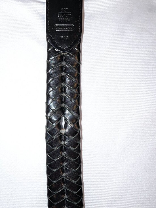 Coach | Unisex Black Braided Leather Belt with Silver Buckle | Size 32\